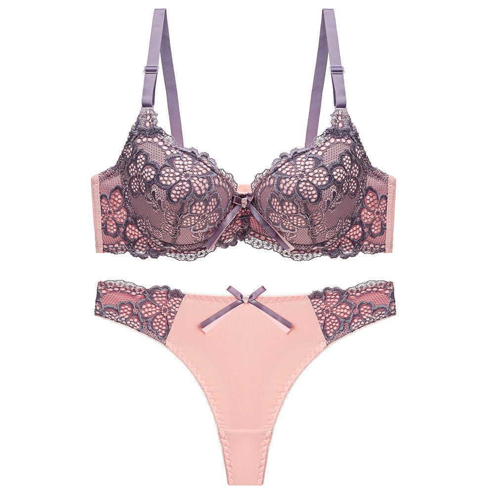 Conjunto de Encaje con Lacito – Malva