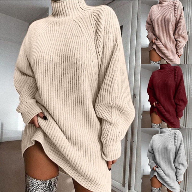 Vestido Jersey de Punto Cuello Alto – foto 7