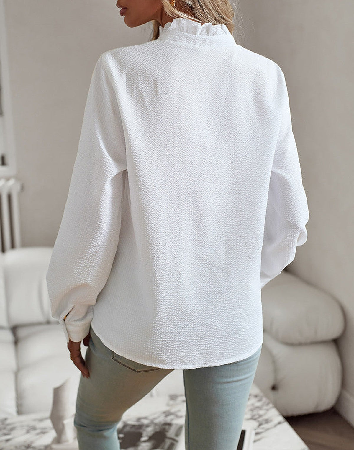 Camisa con Cuello de Volante – foto 2