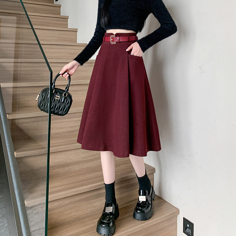 Falda Midi Evasé de Paño – foto 6
