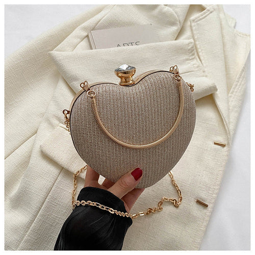 Bolso de Fiesta Joya Corazón – Dorado