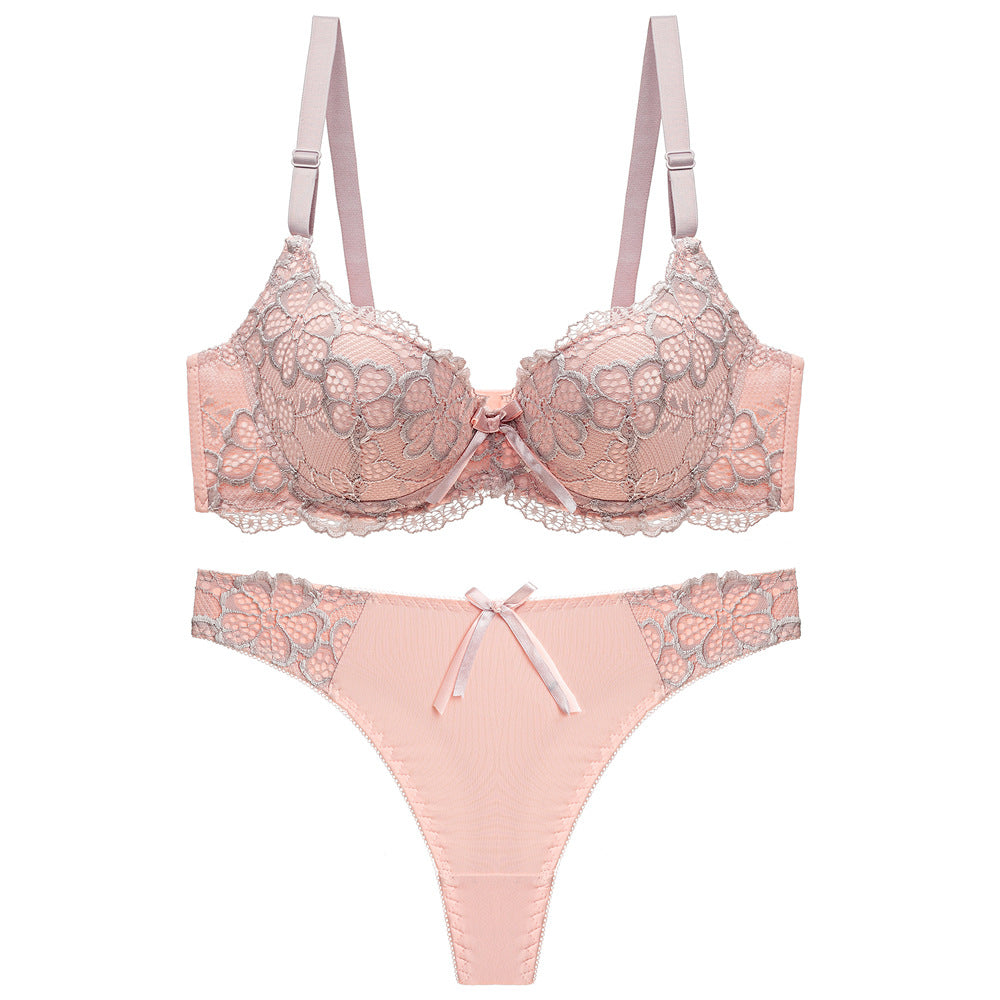 Conjunto de Encaje con Lacito – Beige