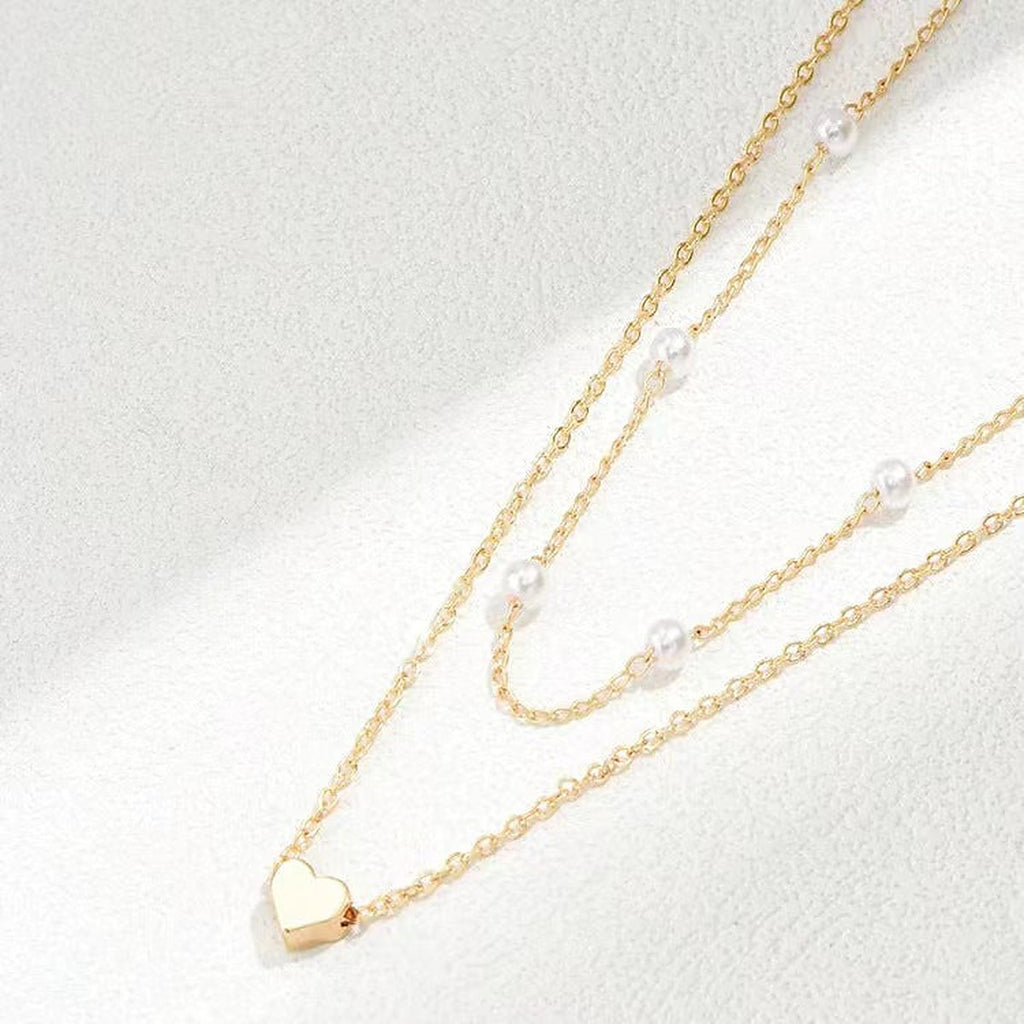 Collar Doble de Perlas con Corazón – foto 3