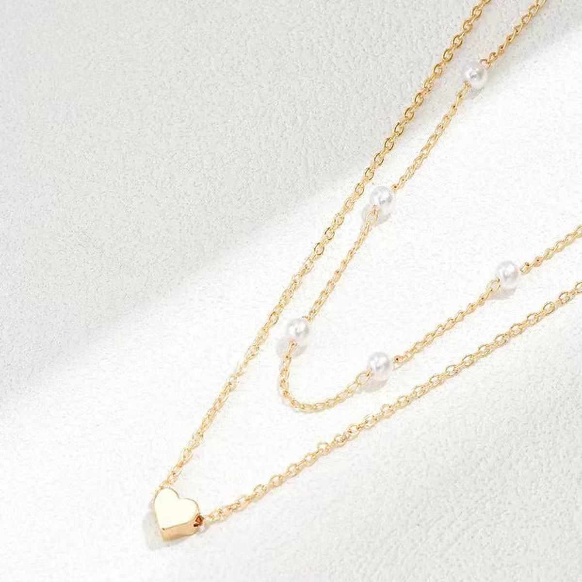 Collar Doble de Perlas con Corazón – foto 3