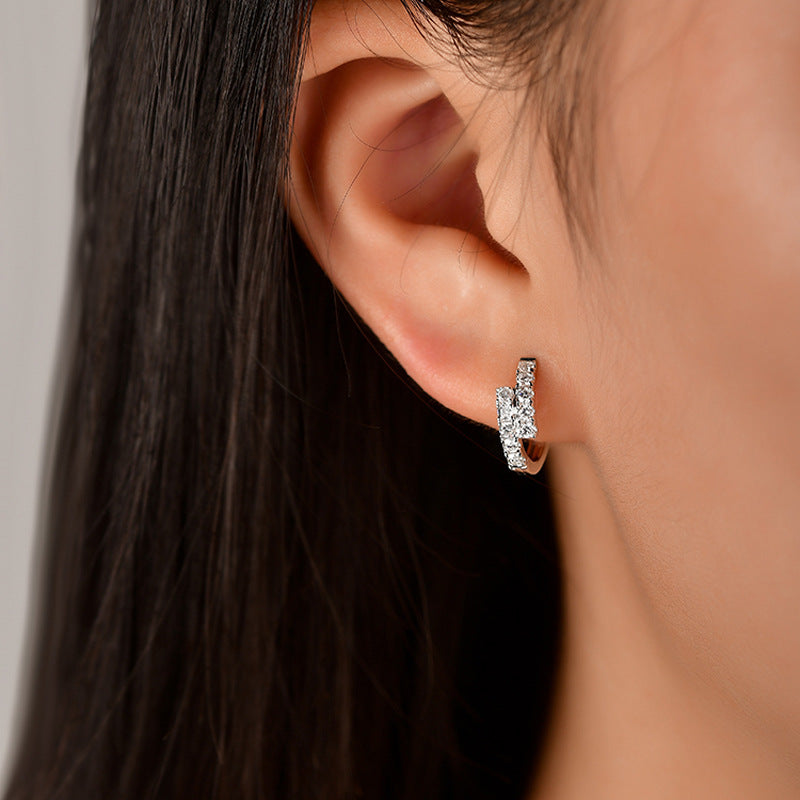 Pendientes de Aro Pequeño con Circonitas – foto 3