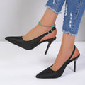 Zapato Destalonado de Punta Fina – Negro