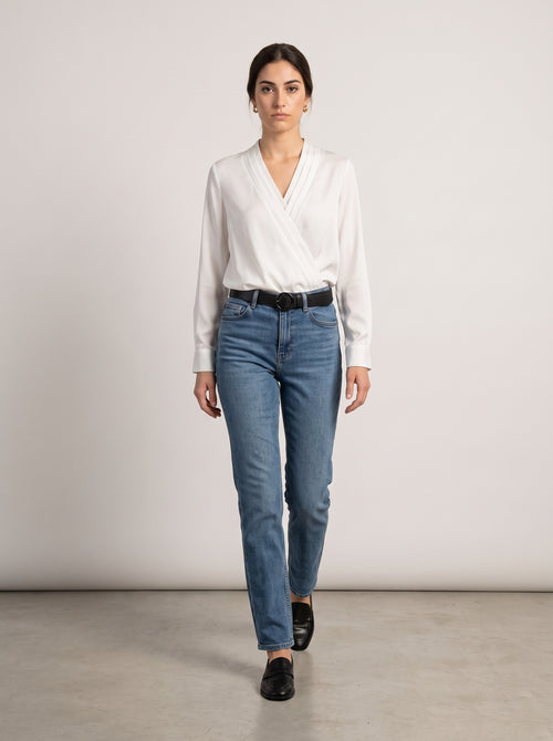 Blusa Cruzada Escote en V