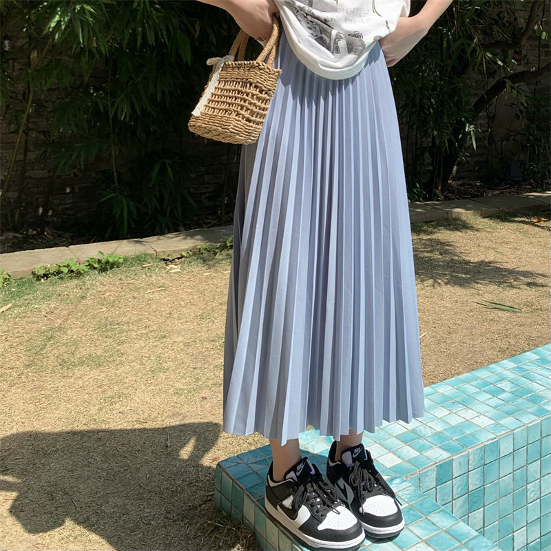 Falda Plisada Midi – Azul cielo