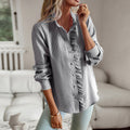 Camisa con Cuello de Volante – Negro