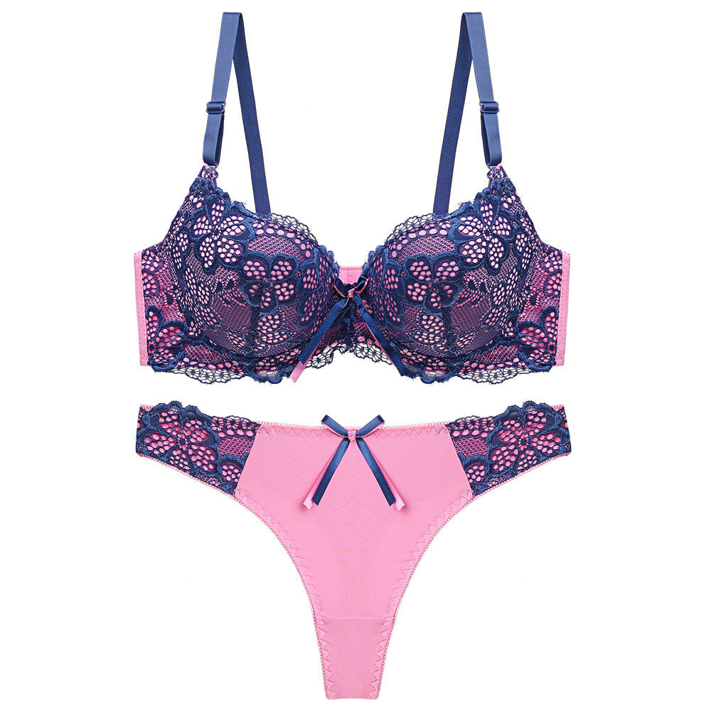 Conjunto de Encaje con Lacito – Rosa empolvado