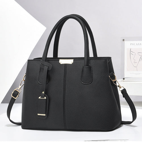 Bolso de Mano Estructurado con Correa – Negro
