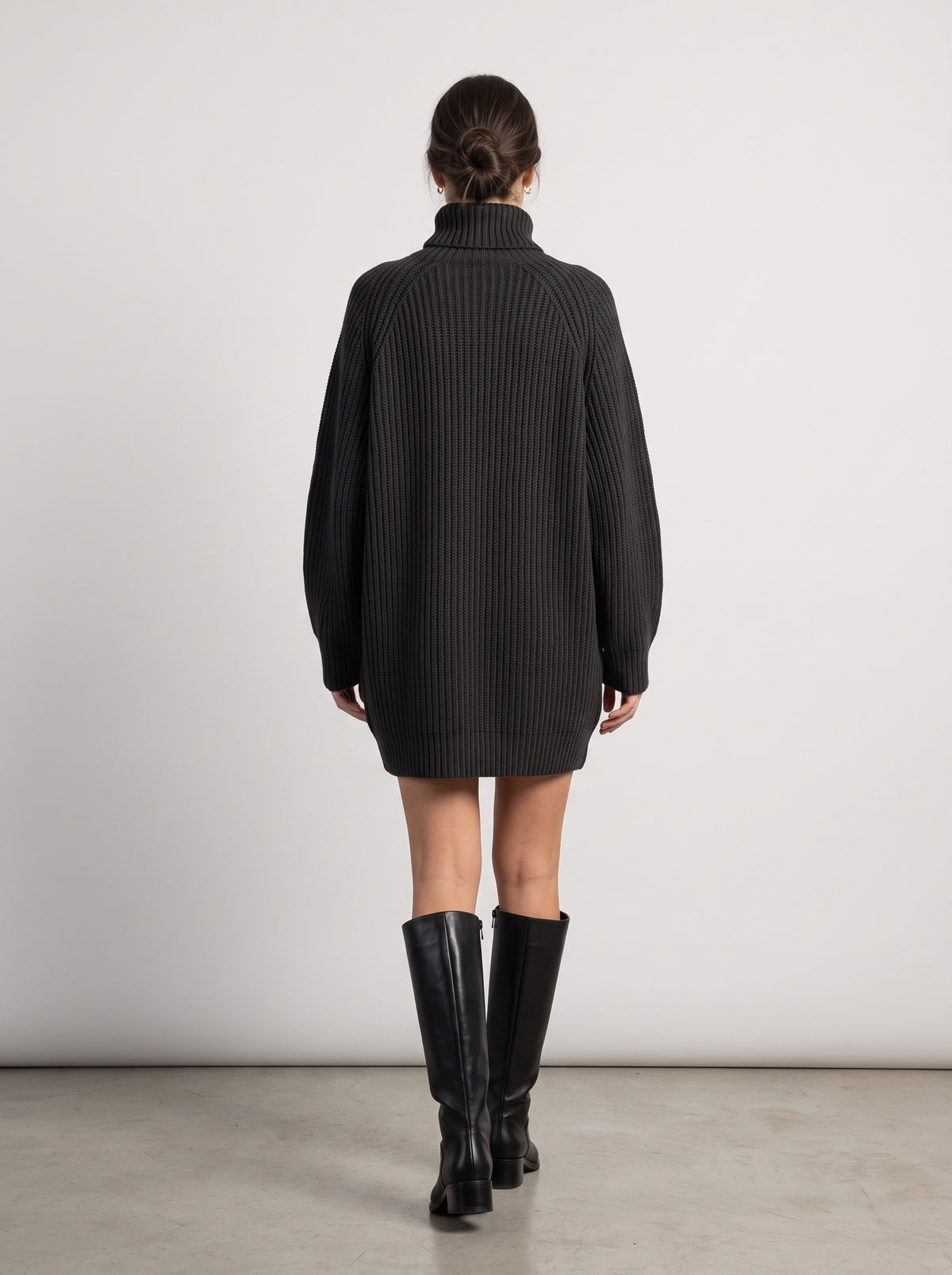 Vestido Jersey de Punto Cuello Alto